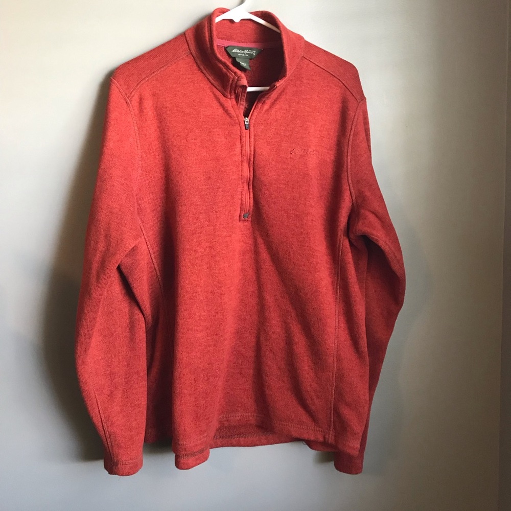 🔸Eddie Bauer🔸 1/2 Zip up Orange Pullover Sweater